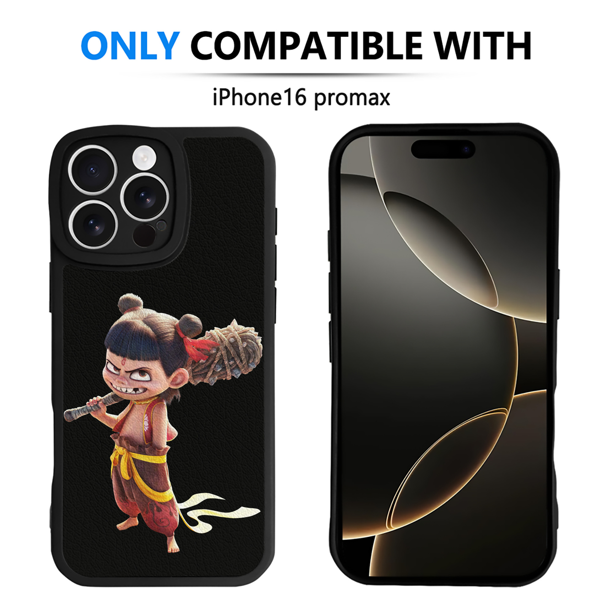 （画像用） Ne Zha 2 ナタ 魔童の大暴れ 【iPhone 16シリーズ対応】シリコンスマホケース（レザー調） 材質：シリコン